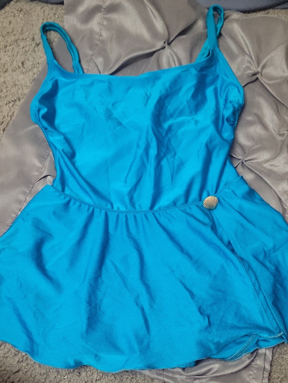 Vintage Malibu Turquoise One-Piece Swimdress
